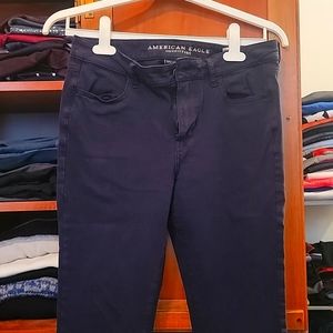 Navy AEOSuper Super Stretch X4 tapered jeans